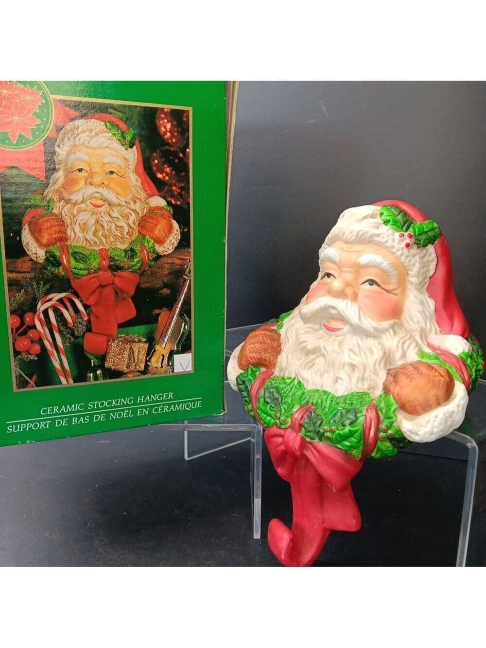 Traditions Porcelain Christmas SANTA CLAUSE Decorative Box Perfect for Holidays